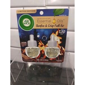 Air Wick Essential Oils New Bonfire & Crisp Fall Air Refills 1 Pack 2 Refills